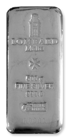 500g Silver Bar - 999.0% Silver